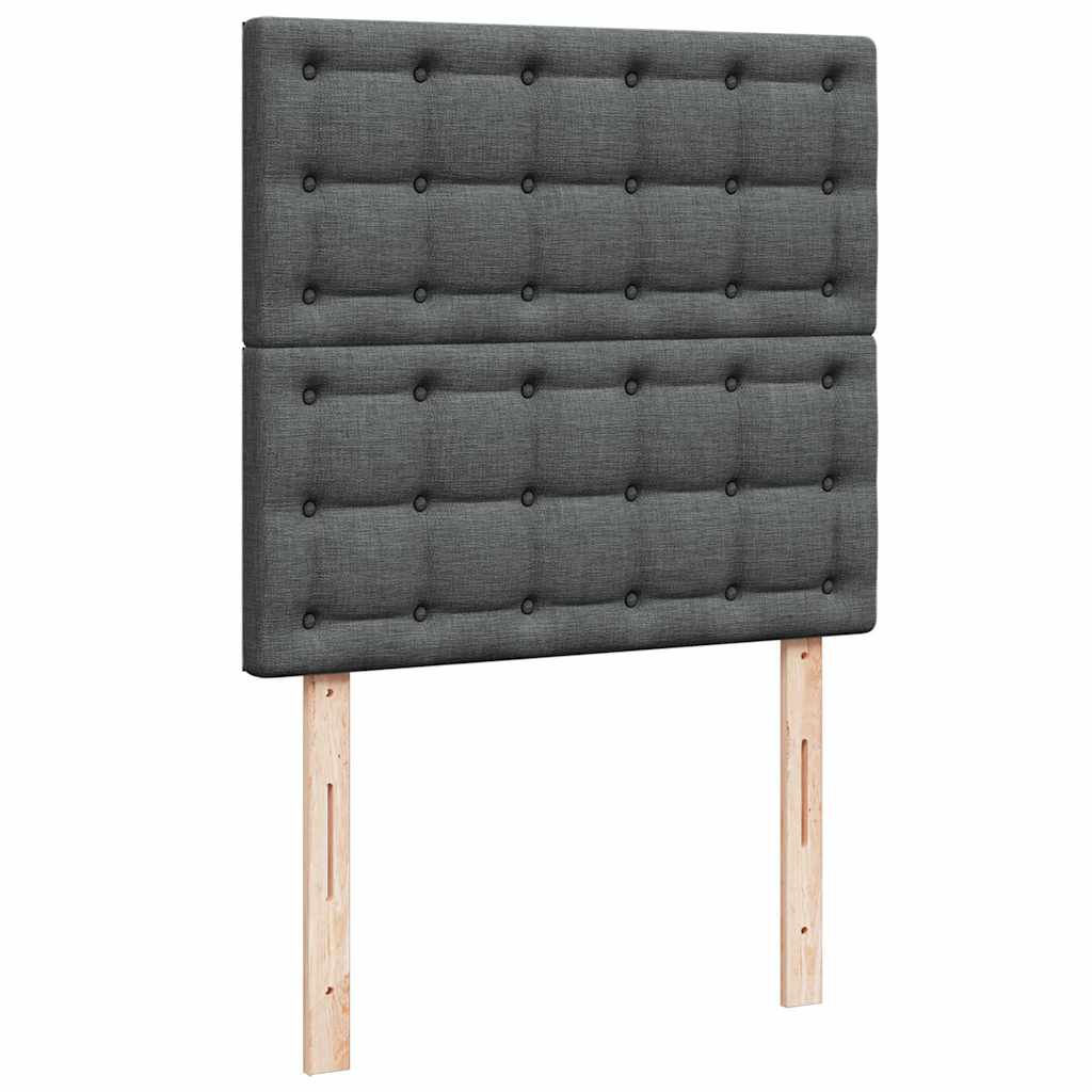 Sommier à lattes de lit avec matelas Gris foncé 100x200cm Tissu - XIOS