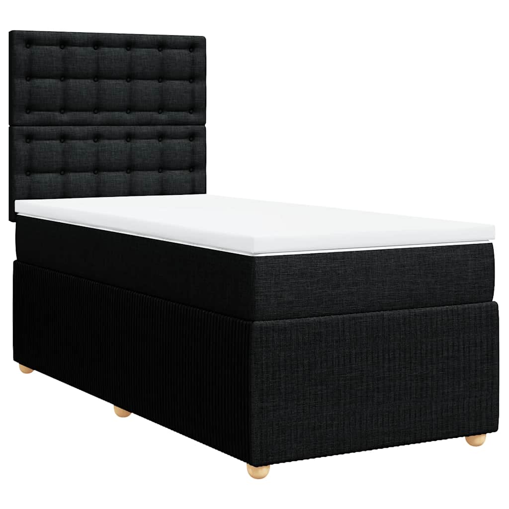 Sommier à lattes de lit avec matelas Noir 100x200 cm Tissu - XIOS