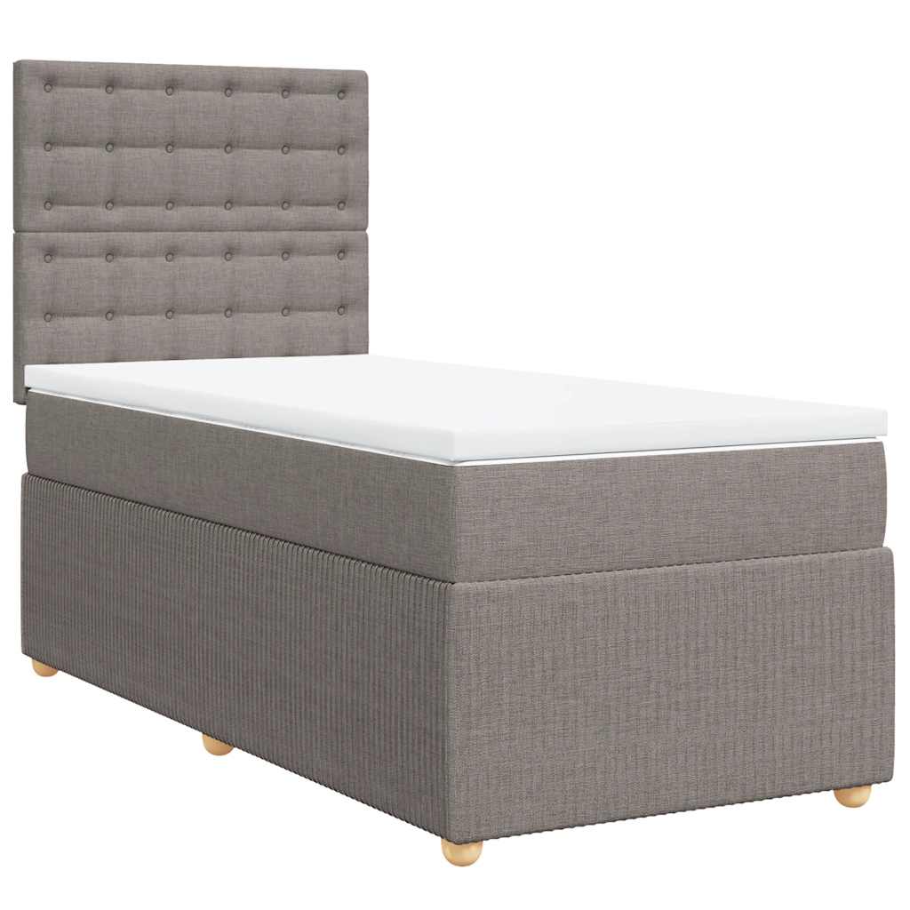Sommier à lattes de lit avec matelas Taupe 100x200 cm Tissu - XIOS