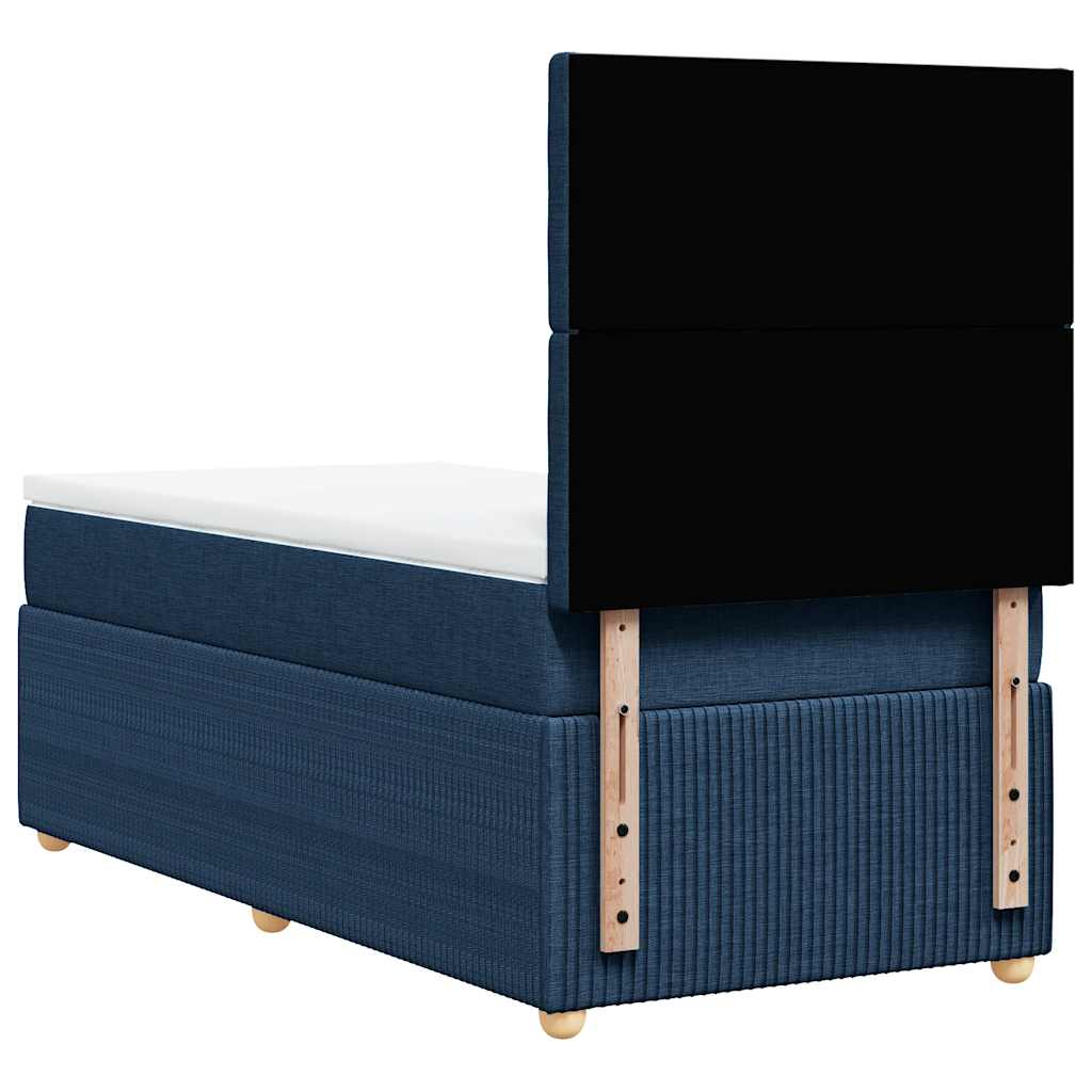 Sommier à lattes de lit avec matelas Bleu 100x200 cm Tissu - XIOS