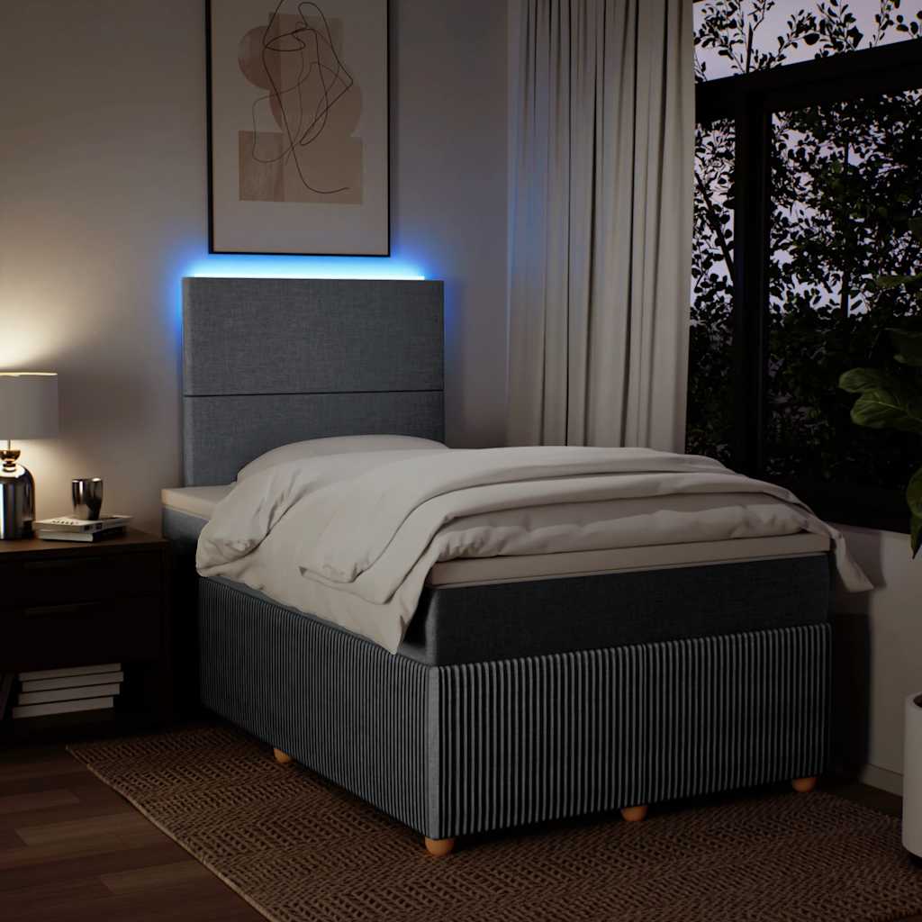 Sommier à lattes de lit et matelas gris clair 120x190 cm tissu - XIOS