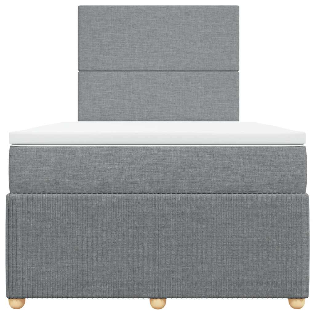 Sommier à lattes de lit et matelas gris clair 120x190 cm tissu - XIOS