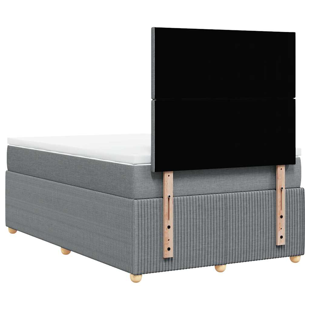 Sommier à lattes de lit et matelas gris clair 120x190 cm tissu - XIOS