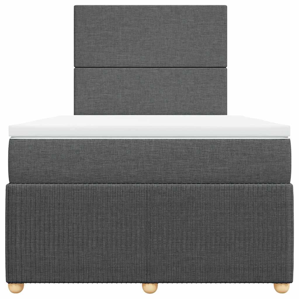 Sommier à lattes de lit avec matelas gris foncé 120x190cm tissu - XIOS