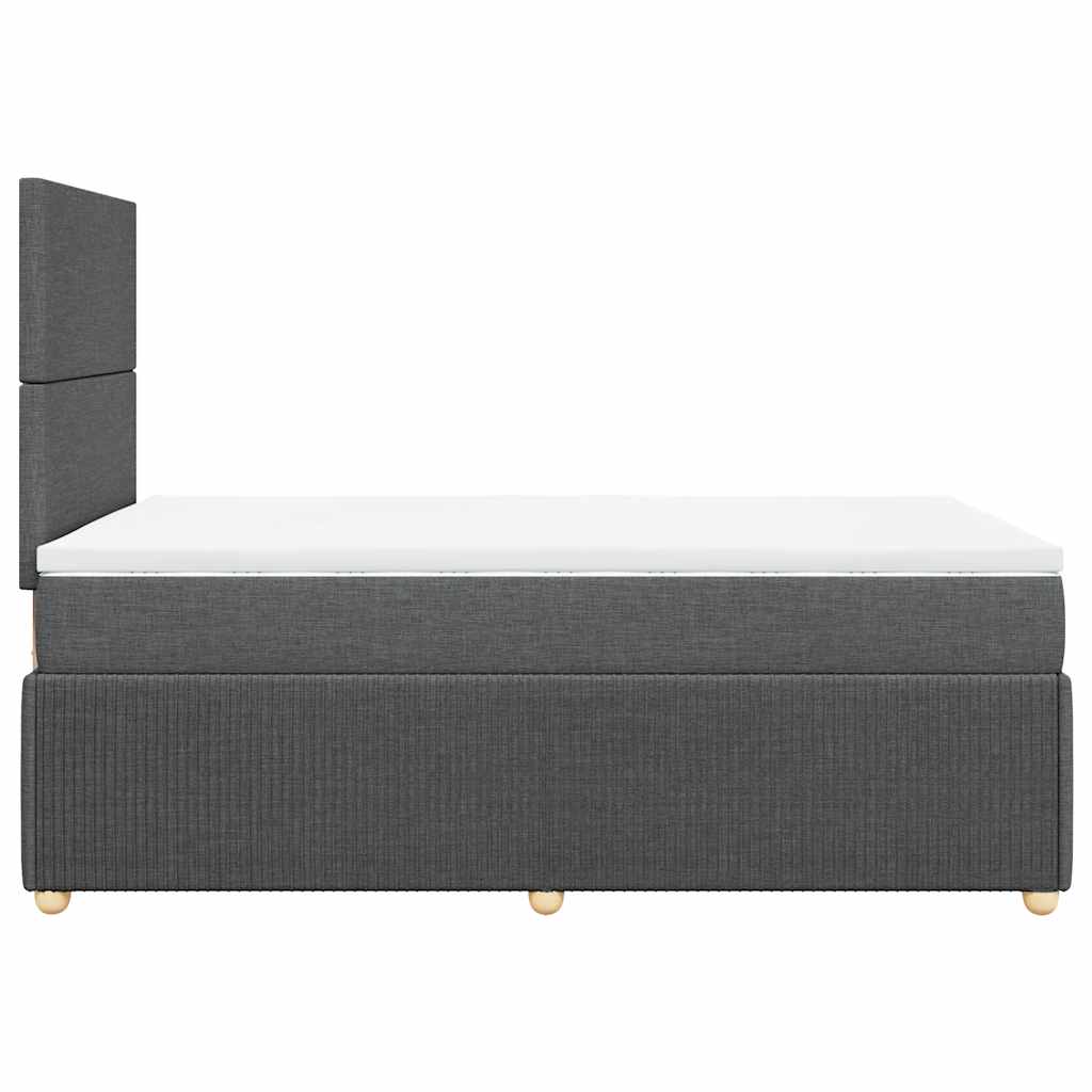 Sommier à lattes de lit avec matelas gris foncé 120x190cm tissu - XIOS