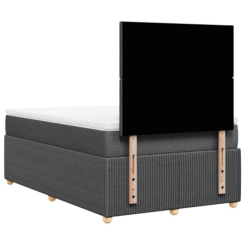 Sommier à lattes de lit avec matelas gris foncé 120x190cm tissu - XIOS