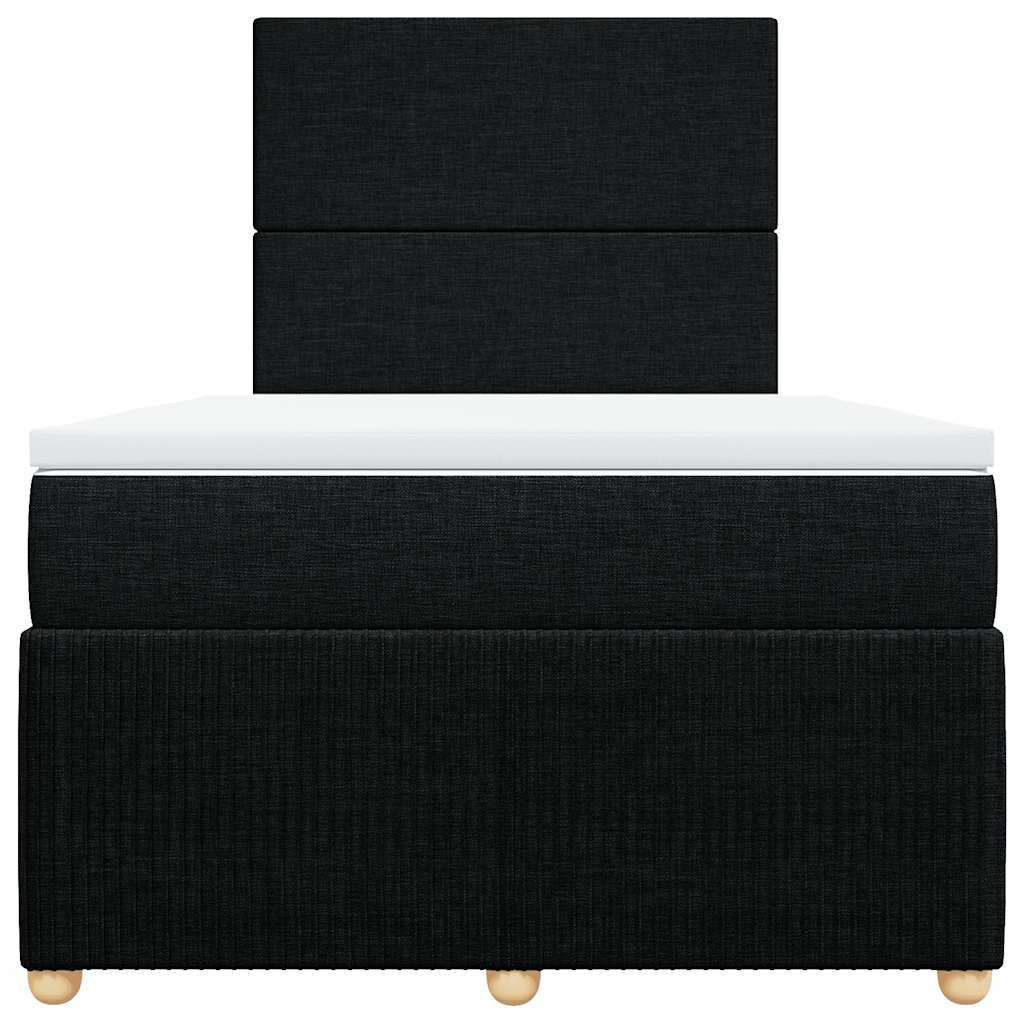 Sommier à lattes de lit avec matelas noir 120x190 cm tissu - XIOS