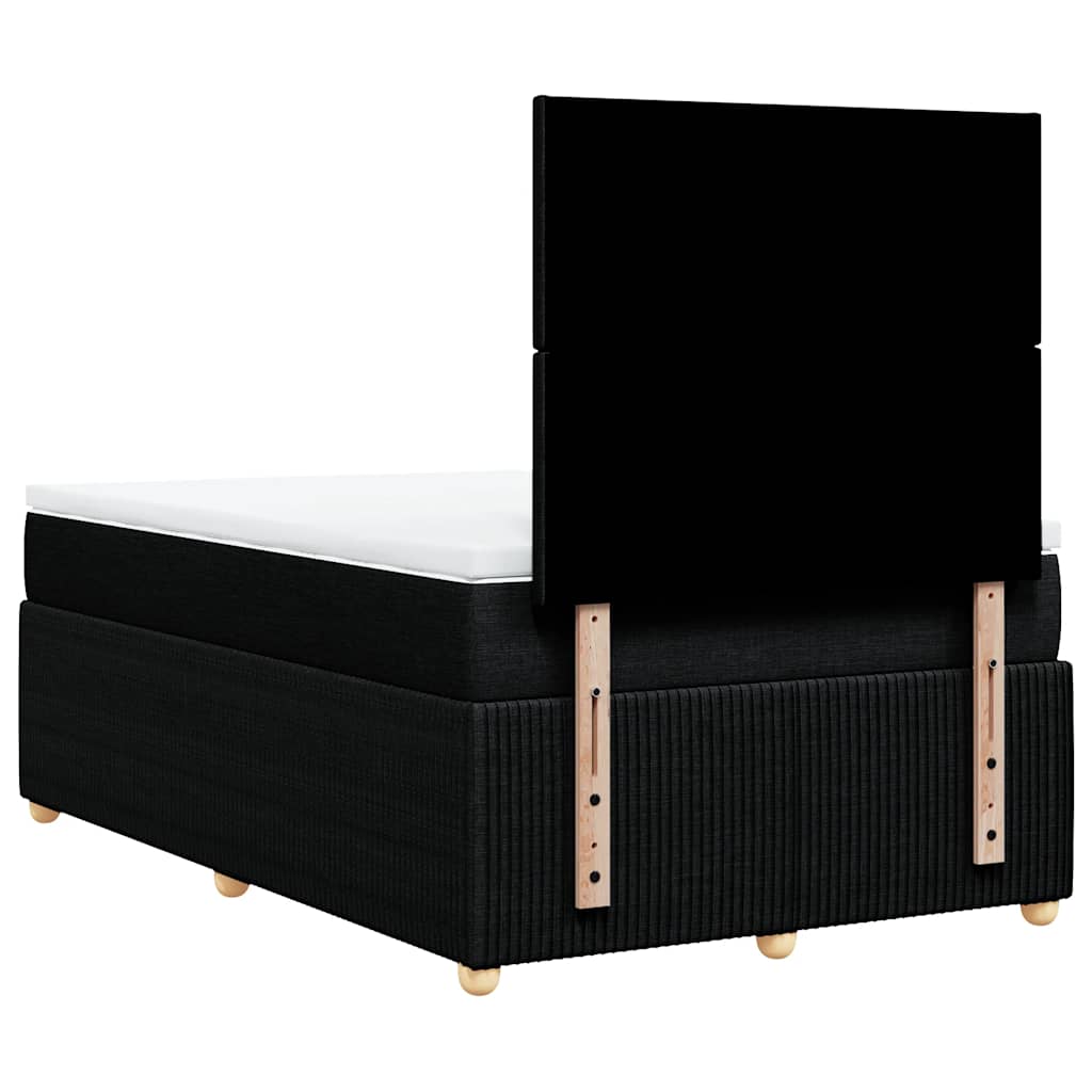 Sommier à lattes de lit avec matelas noir 120x190 cm tissu - XIOS