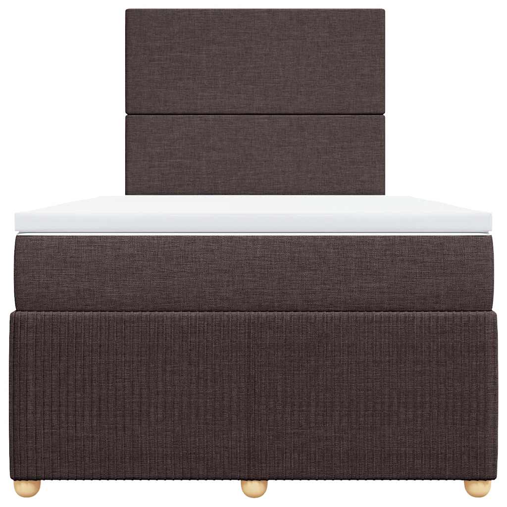 Sommier à lattes de lit et matelas marron foncé 120x190cm tissu - XIOS