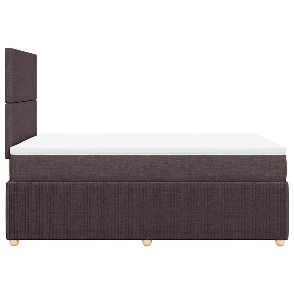 Sommier à lattes de lit et matelas marron foncé 120x190cm tissu - XIOS