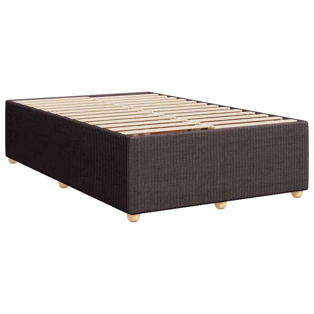 Sommier à lattes de lit et matelas marron foncé 120x190cm tissu - XIOS