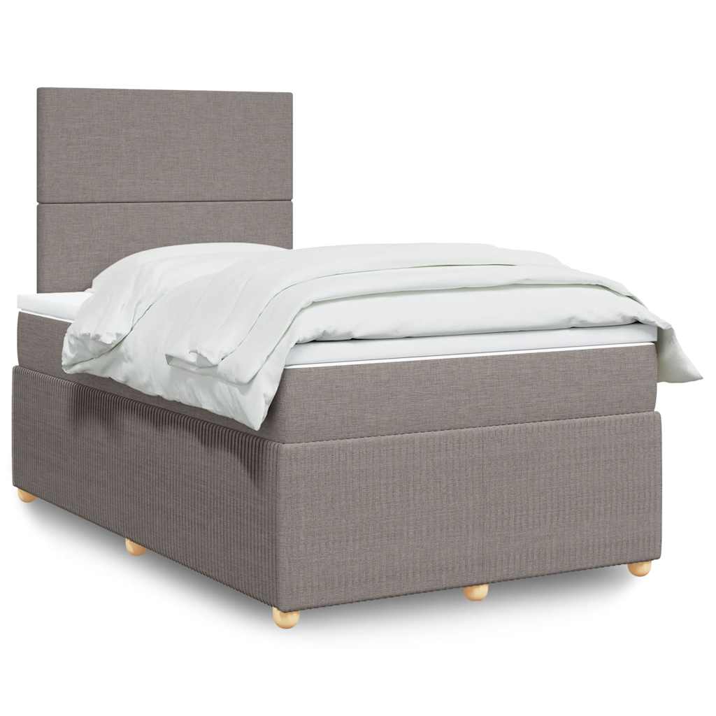 Sommier à lattes de lit avec matelas taupe 120x190 cm tissu - XIOS