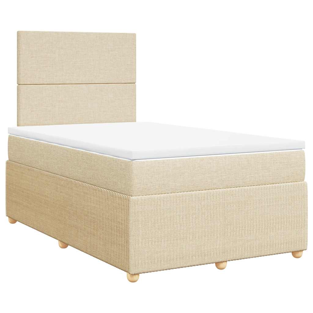 Sommier à lattes de lit avec matelas crème 120x190 cm tissu - XIOS