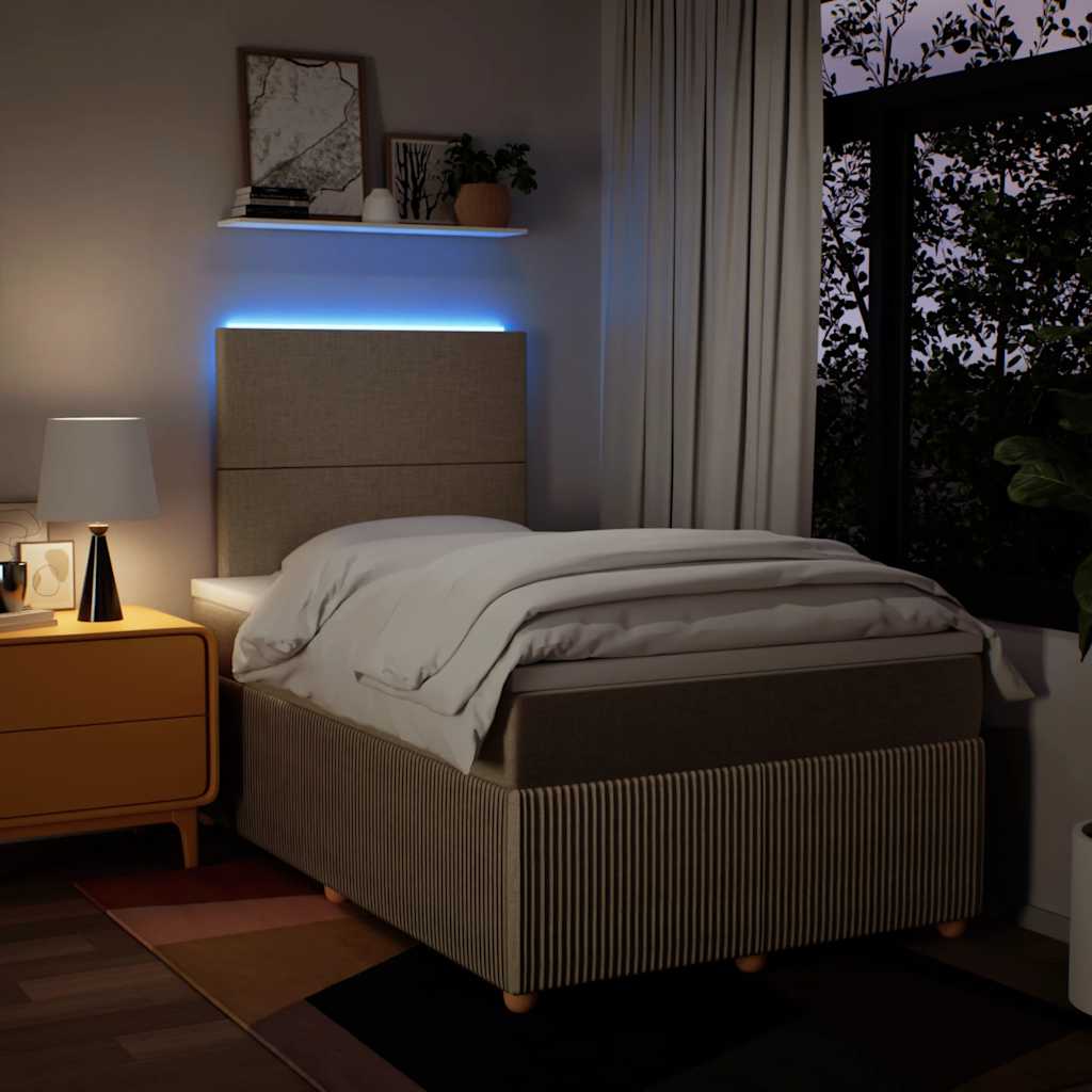 Sommier à lattes de lit avec matelas crème 120x190 cm tissu - XIOS
