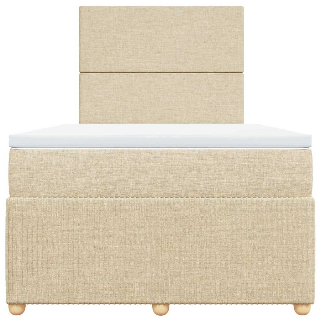 Sommier à lattes de lit avec matelas crème 120x190 cm tissu - XIOS