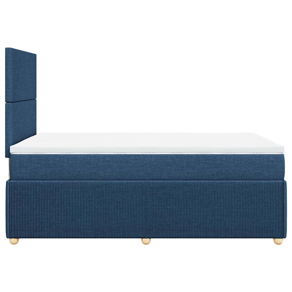 Sommier à lattes de lit avec matelas bleu 120x190 cm tissu - XIOS