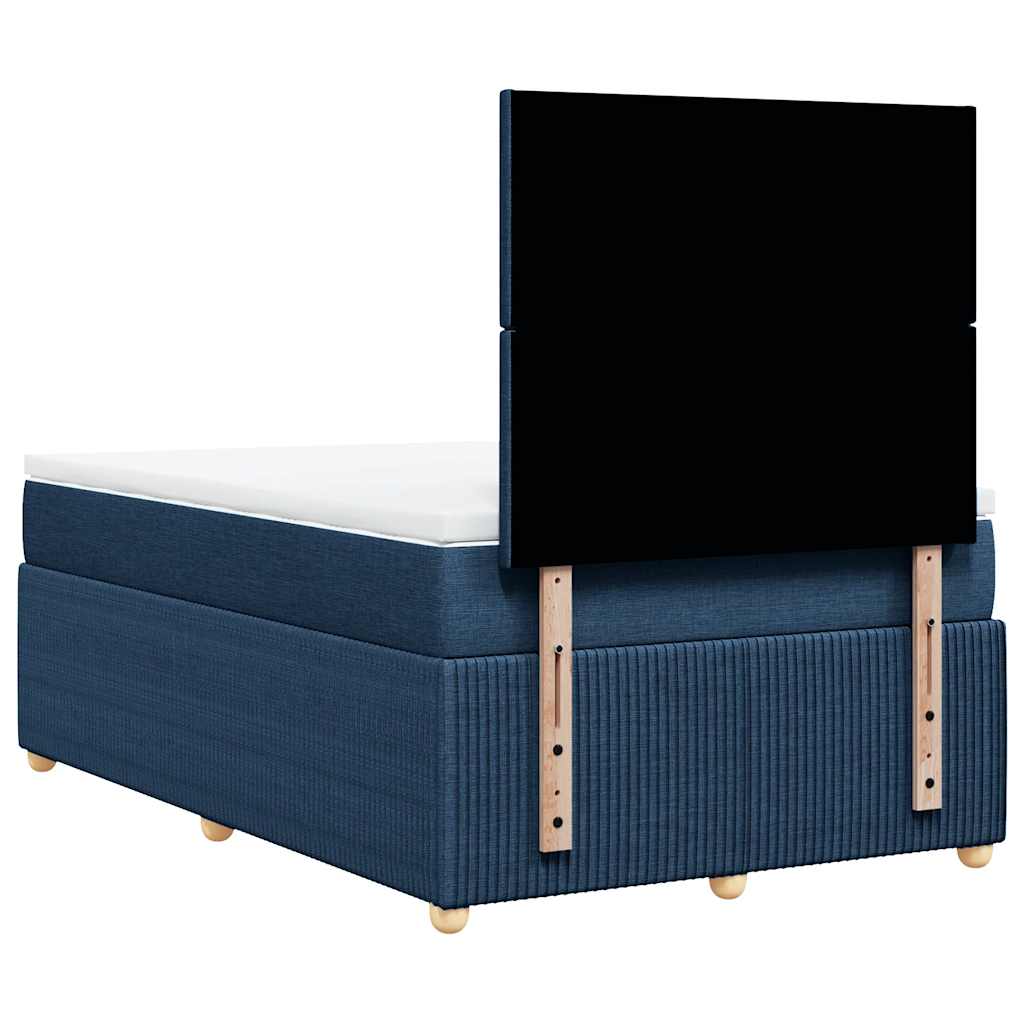 Sommier à lattes de lit avec matelas bleu 120x190 cm tissu - XIOS