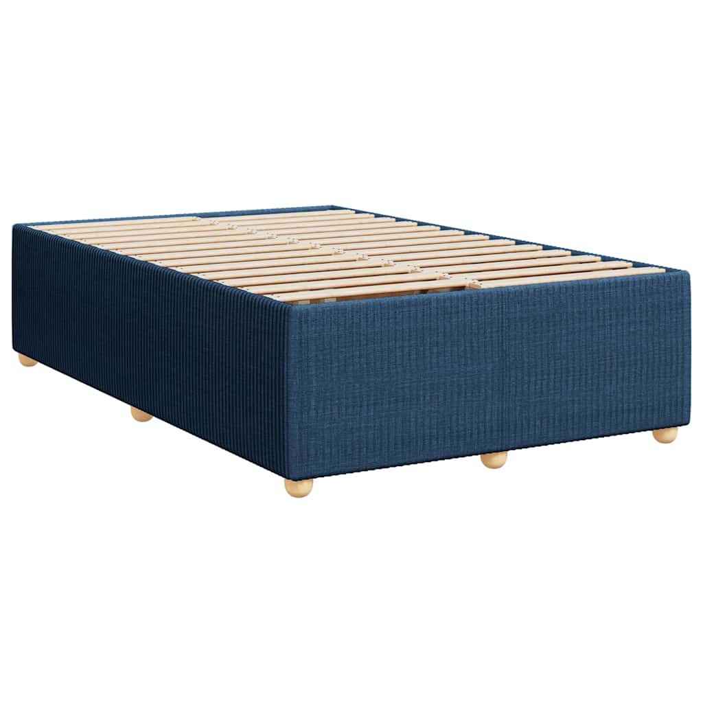 Sommier à lattes de lit avec matelas bleu 120x190 cm tissu - XIOS