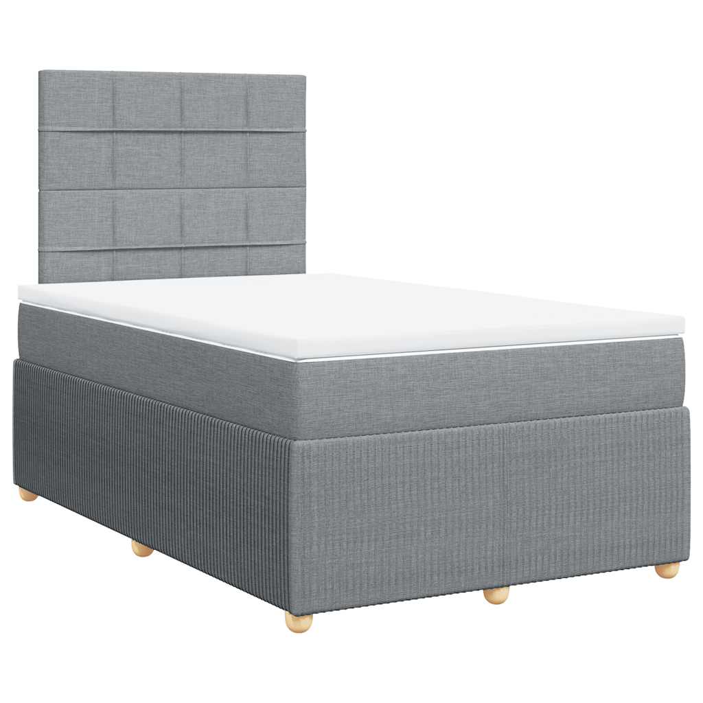 Sommier à lattes de lit et matelas gris clair 120x190 cm tissu - XIOS