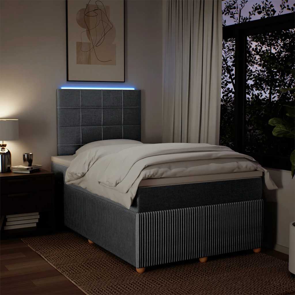 Sommier à lattes de lit et matelas gris clair 120x190 cm tissu - XIOS