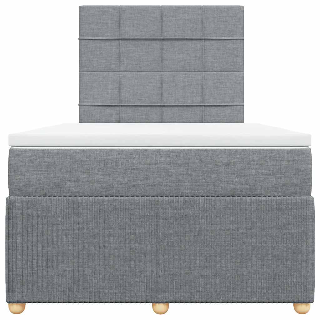 Sommier à lattes de lit et matelas gris clair 120x190 cm tissu - XIOS