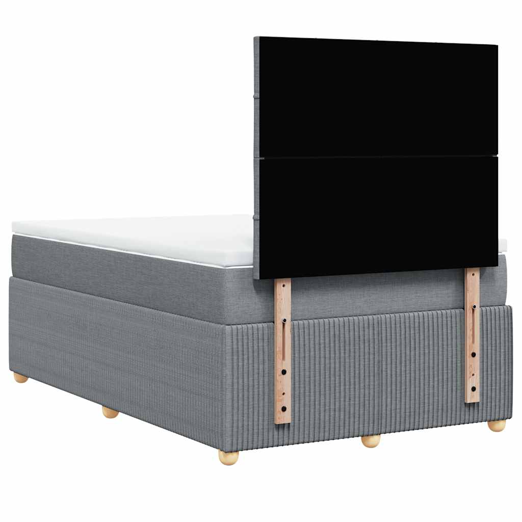 Sommier à lattes de lit et matelas gris clair 120x190 cm tissu - XIOS