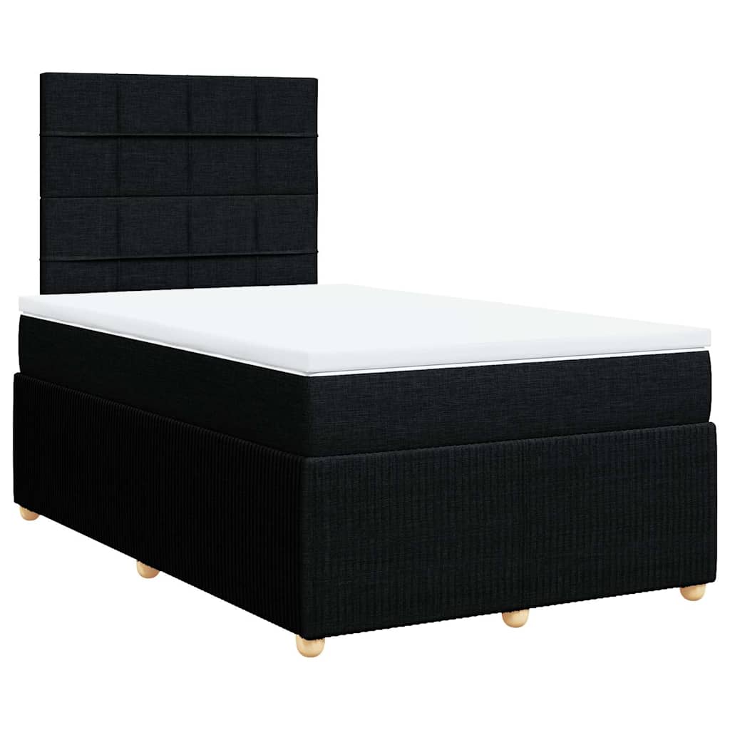 Sommier à lattes de lit avec matelas noir 120x190 cm tissu - XIOS