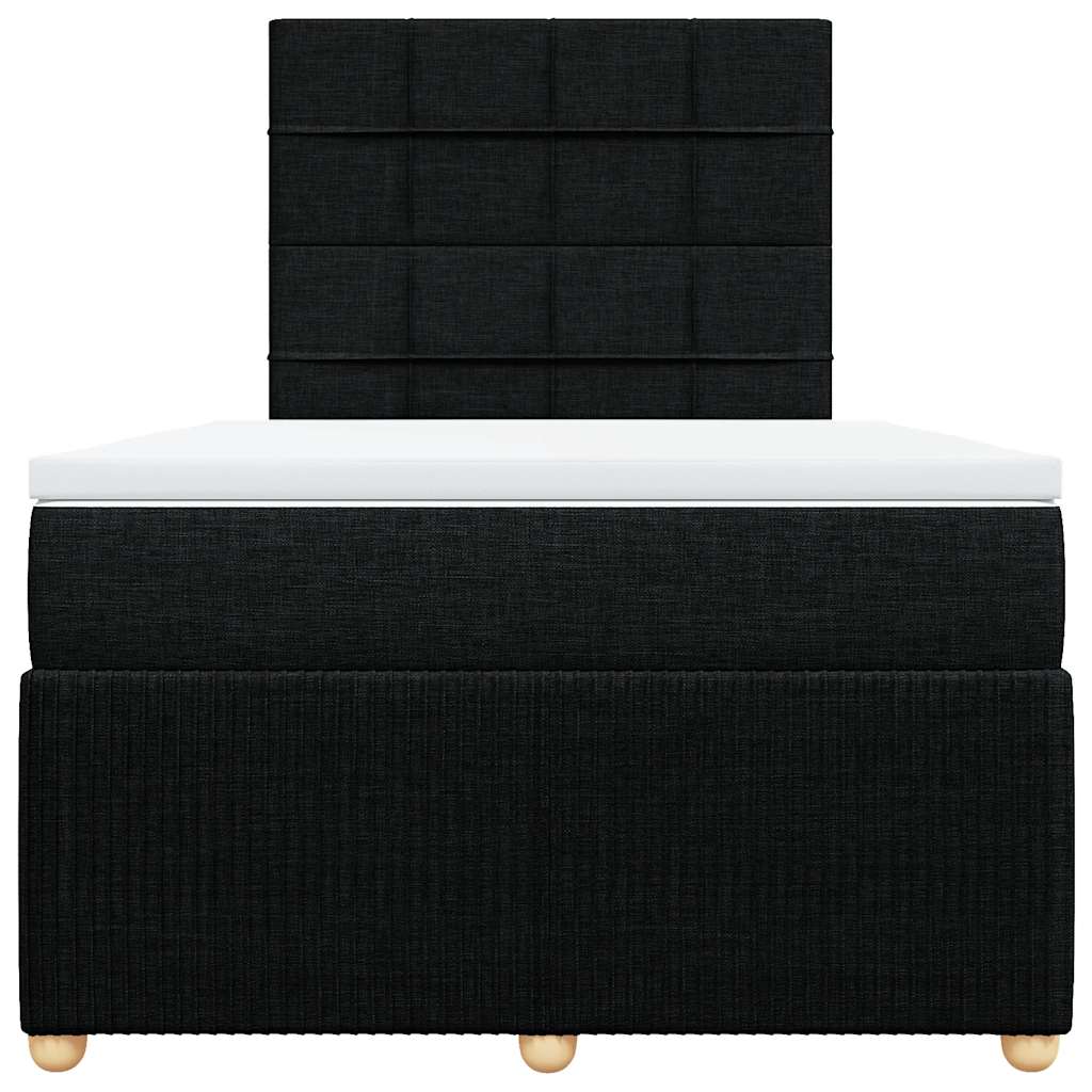 Sommier à lattes de lit avec matelas noir 120x190 cm tissu - XIOS