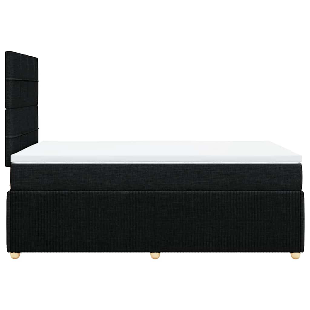 Sommier à lattes de lit avec matelas noir 120x190 cm tissu - XIOS