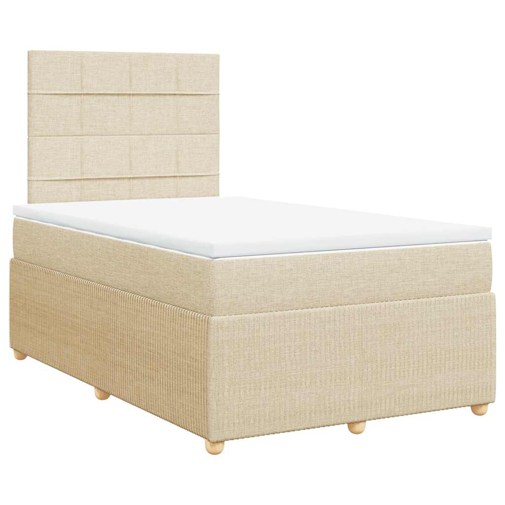 Sommier à lattes de lit avec matelas crème 120x190 cm tissu - XIOS