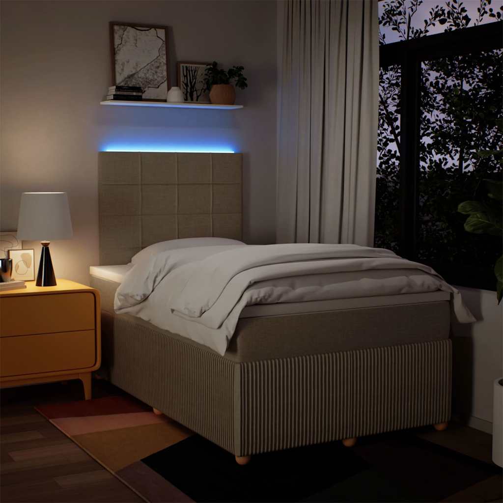 Sommier à lattes de lit avec matelas crème 120x190 cm tissu - XIOS