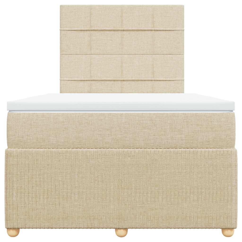 Sommier à lattes de lit avec matelas crème 120x190 cm tissu - XIOS