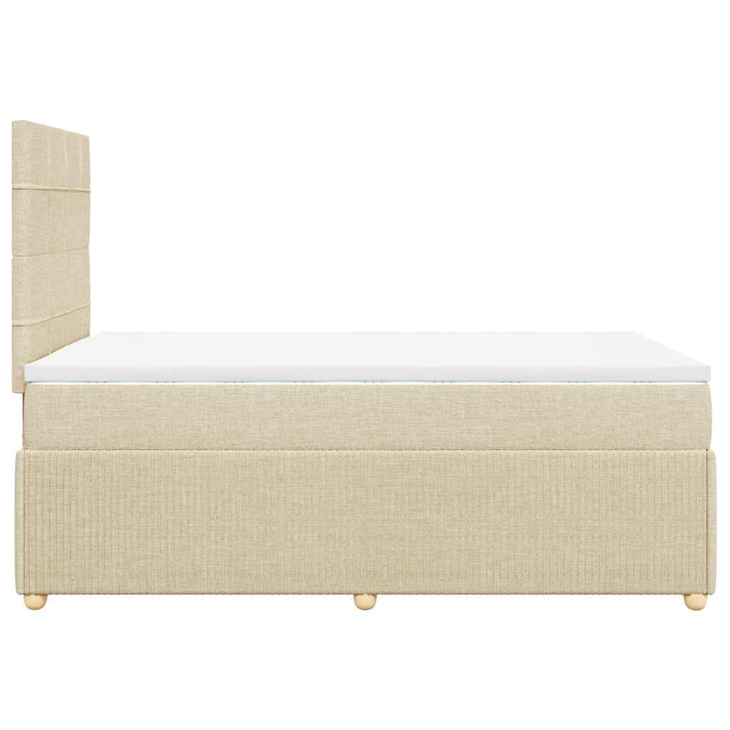 Sommier à lattes de lit avec matelas crème 120x190 cm tissu - XIOS