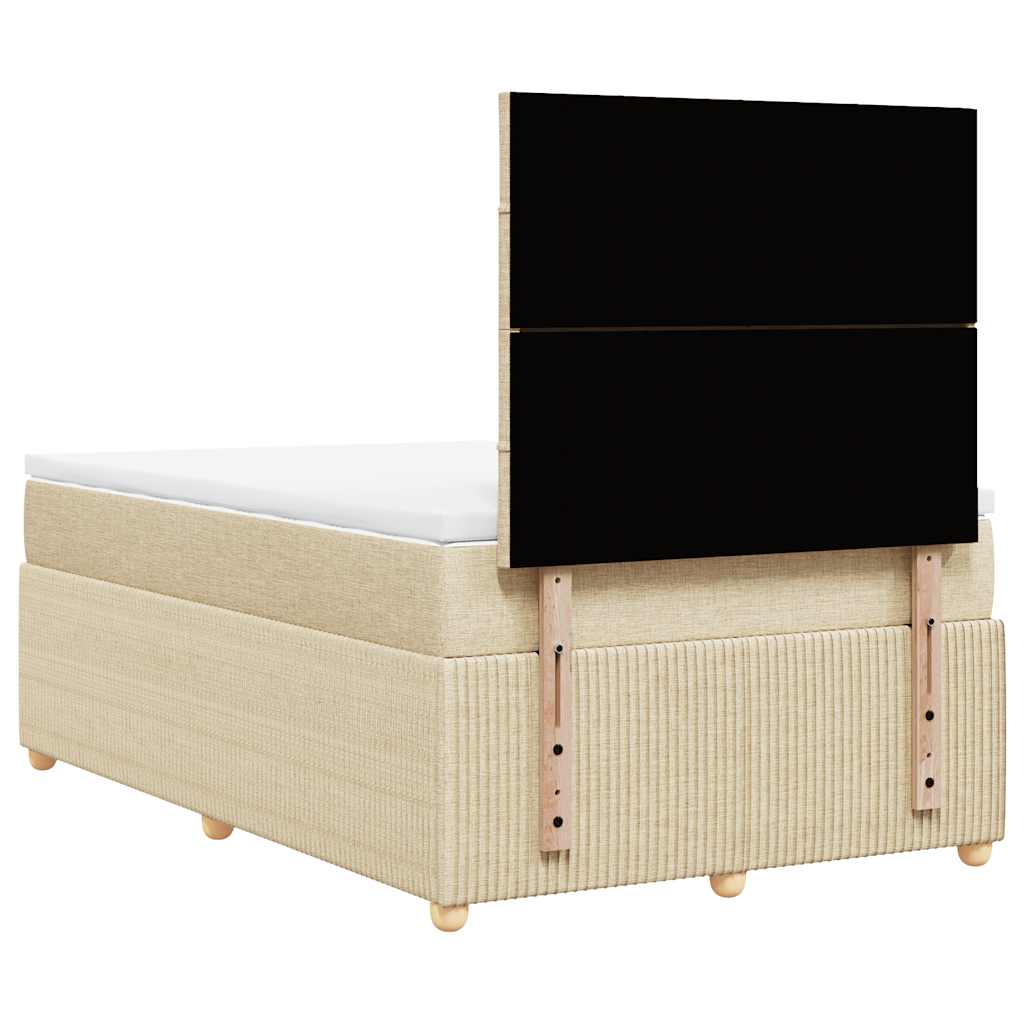 Sommier à lattes de lit avec matelas crème 120x190 cm tissu - XIOS