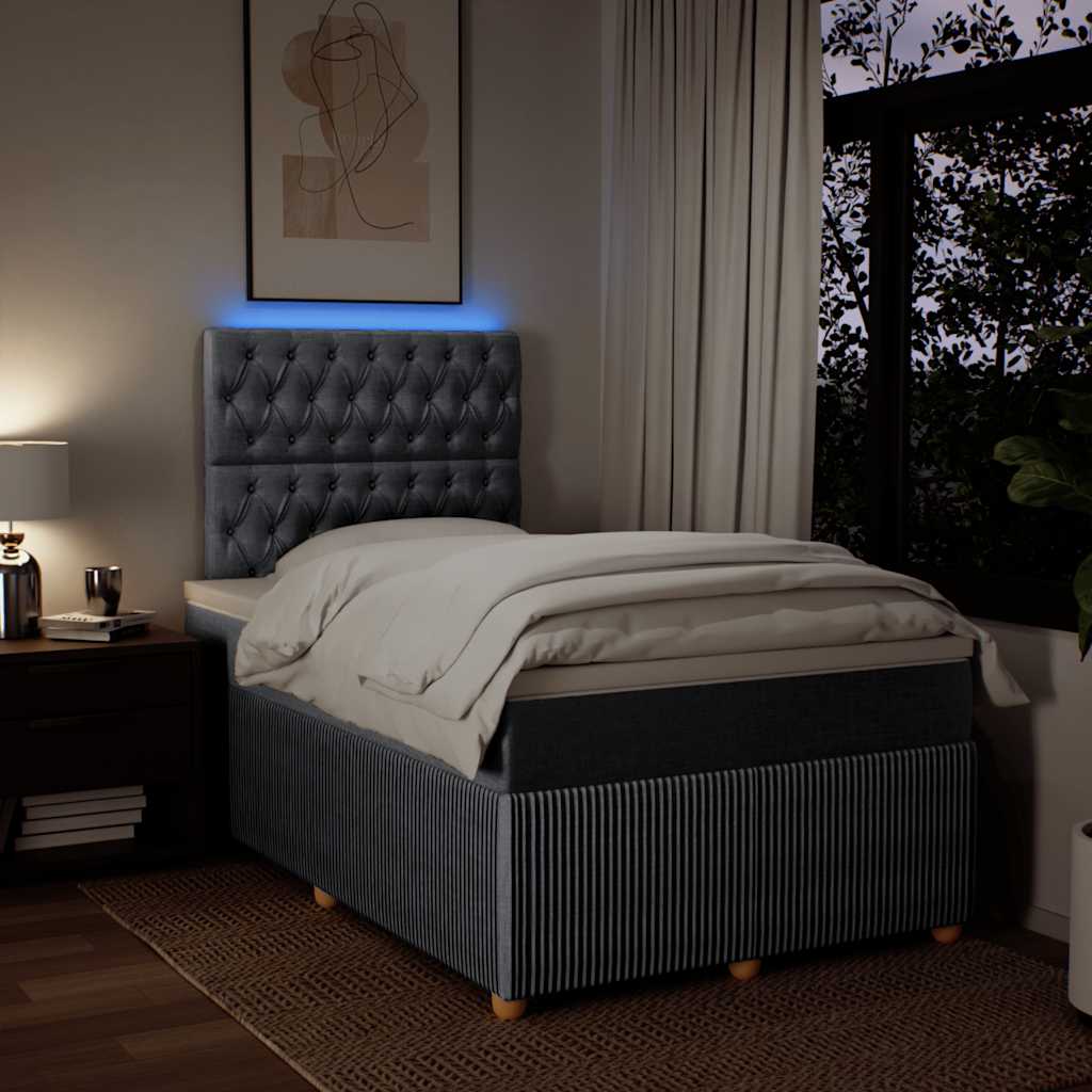 Sommier à lattes de lit et matelas gris clair 120x190 cm tissu - XIOS