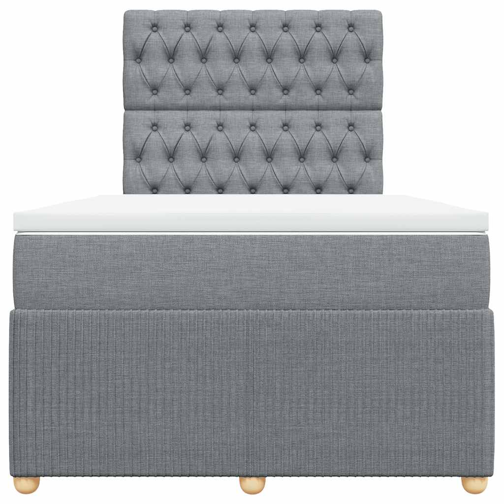 Sommier à lattes de lit et matelas gris clair 120x190 cm tissu - XIOS
