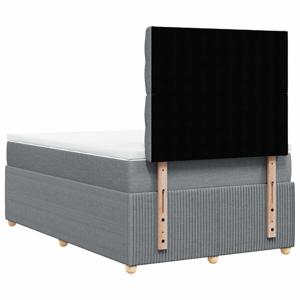 Sommier à lattes de lit et matelas gris clair 120x190 cm tissu - XIOS