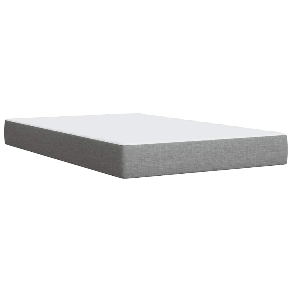Sommier à lattes de lit et matelas gris clair 120x190 cm tissu - XIOS