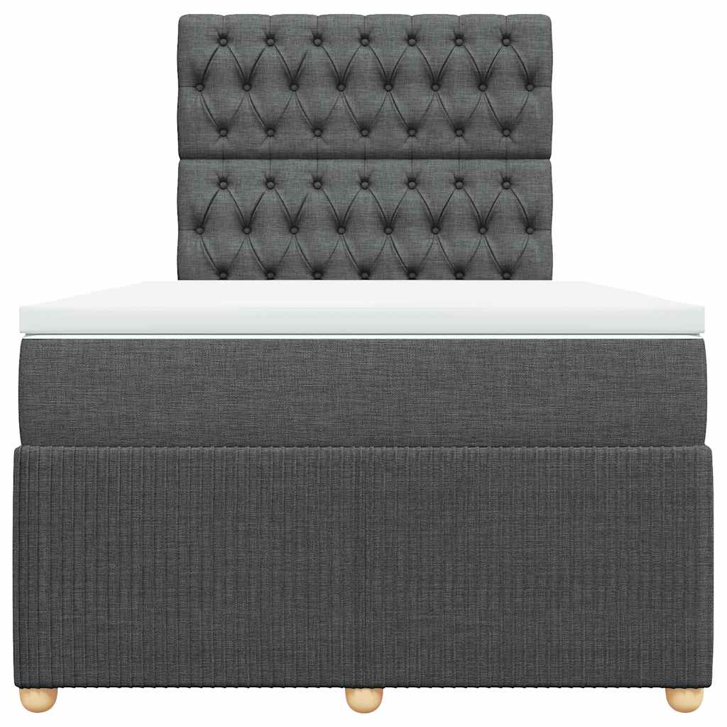 Sommier à lattes de lit avec matelas gris foncé 120x190cm tissu - XIOS