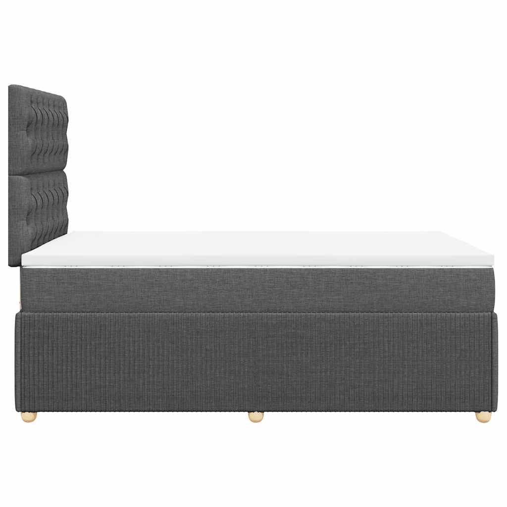 Sommier à lattes de lit avec matelas gris foncé 120x190cm tissu - XIOS
