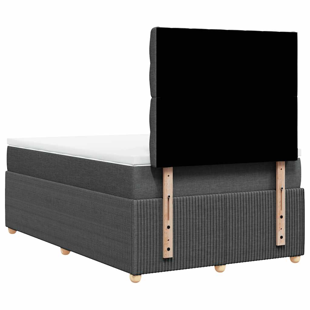 Sommier à lattes de lit avec matelas gris foncé 120x190cm tissu - XIOS