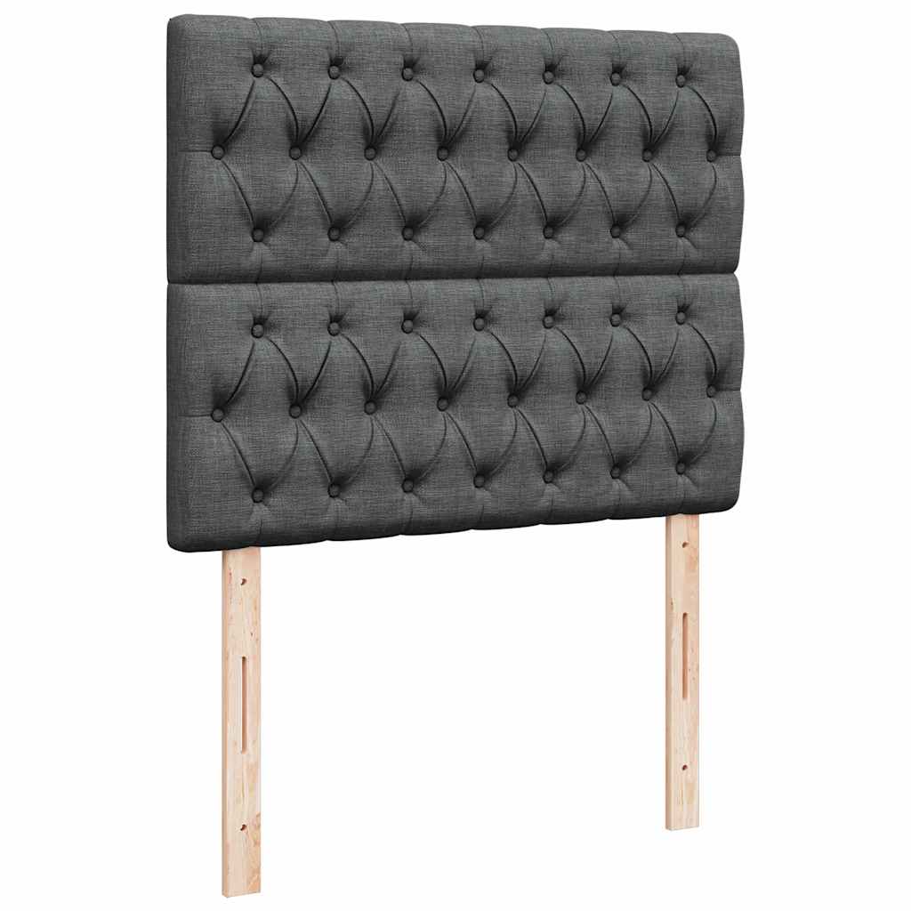 Sommier à lattes de lit avec matelas gris foncé 120x190cm tissu - XIOS