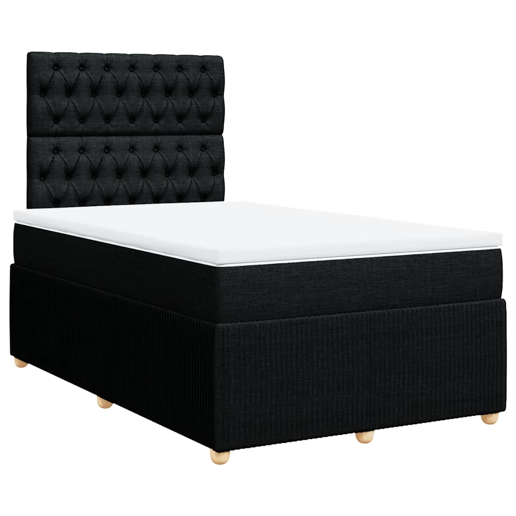 Sommier à lattes de lit avec matelas noir 120x190 cm tissu - XIOS