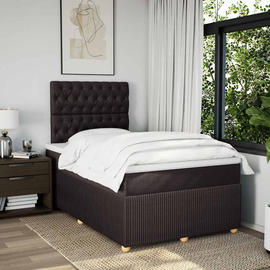 Sommier à lattes de lit avec matelas noir 120x190 cm tissu - XIOS