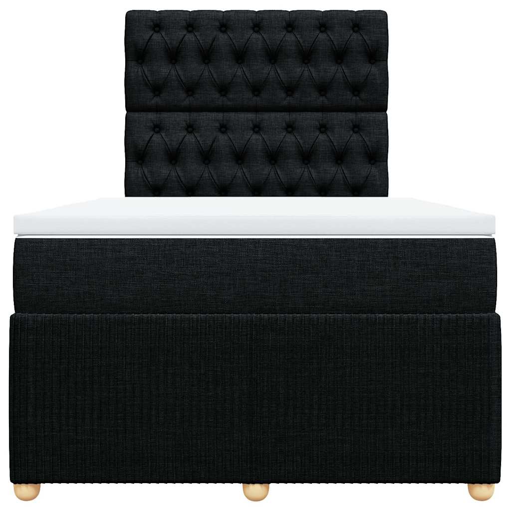 Sommier à lattes de lit avec matelas noir 120x190 cm tissu - XIOS