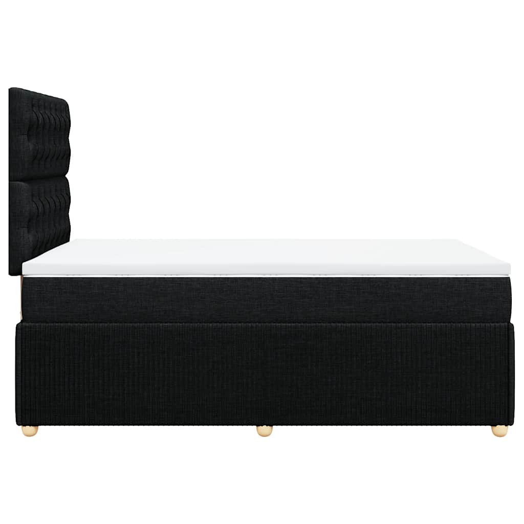Sommier à lattes de lit avec matelas noir 120x190 cm tissu - XIOS