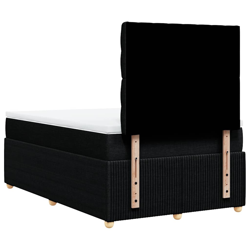 Sommier à lattes de lit avec matelas noir 120x190 cm tissu - XIOS