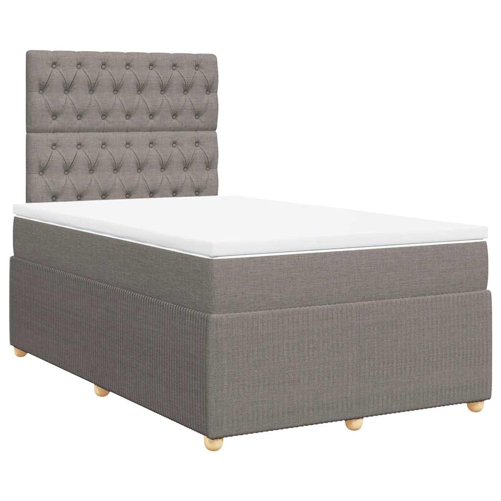 Sommier à lattes de lit avec matelas taupe 120x190 cm tissu - XIOS