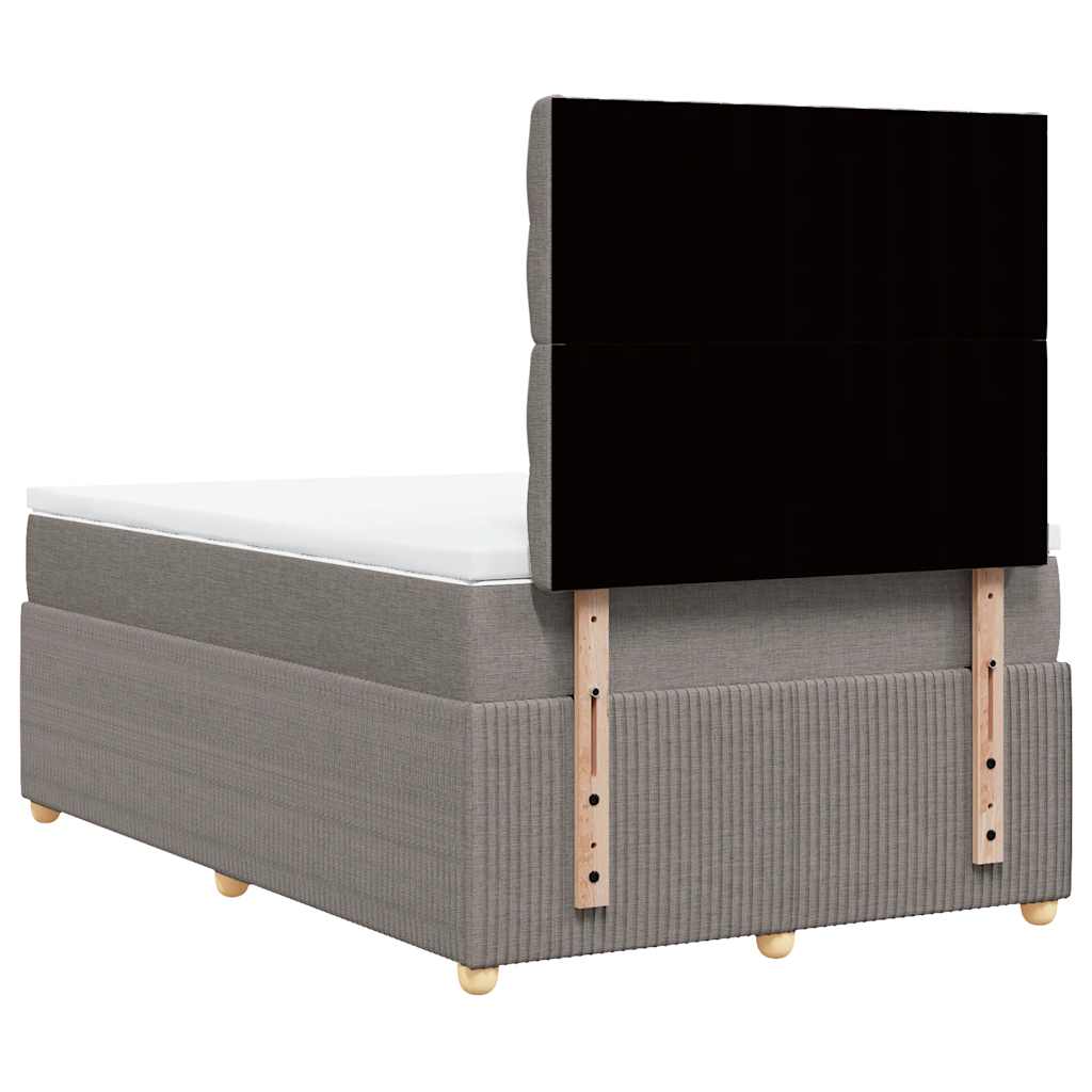 Sommier à lattes de lit avec matelas taupe 120x190 cm tissu - XIOS