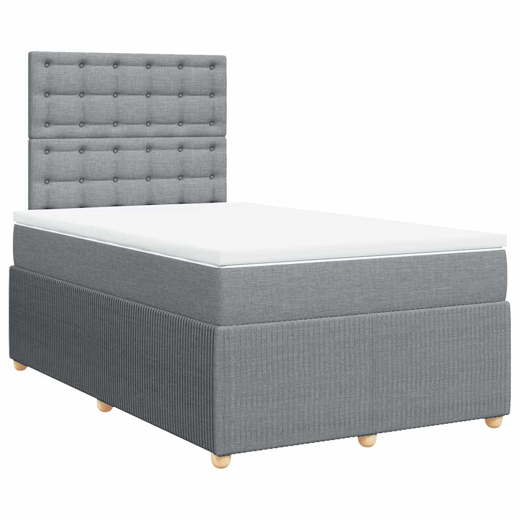Sommier à lattes de lit et matelas gris clair 120x190 cm tissu - XIOS